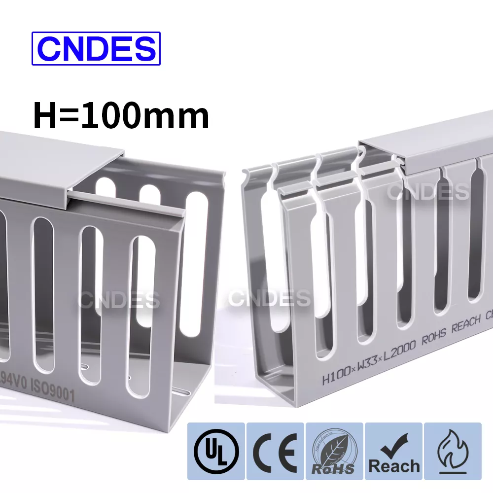 Saluran Kabel Kandang PVC Slot Terbuka Tinggi 100mm