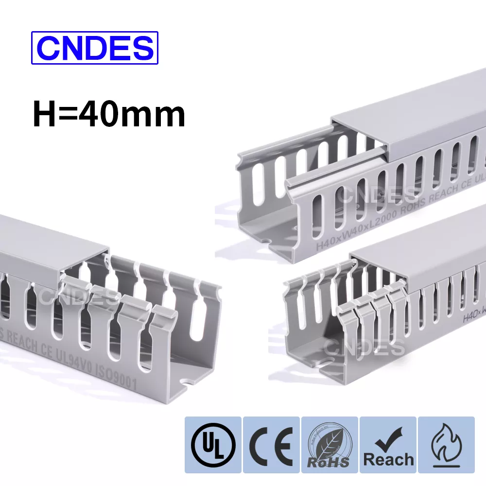 Saluran Raceway Kabel PVC Berlubang Tinggi 40mm