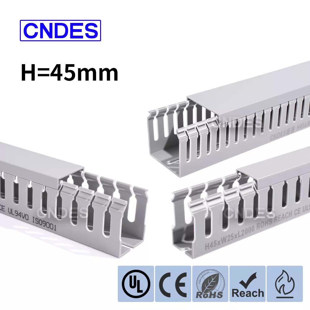 Saluran Penutup Kawat PVC Berlubang Tinggi 45mm