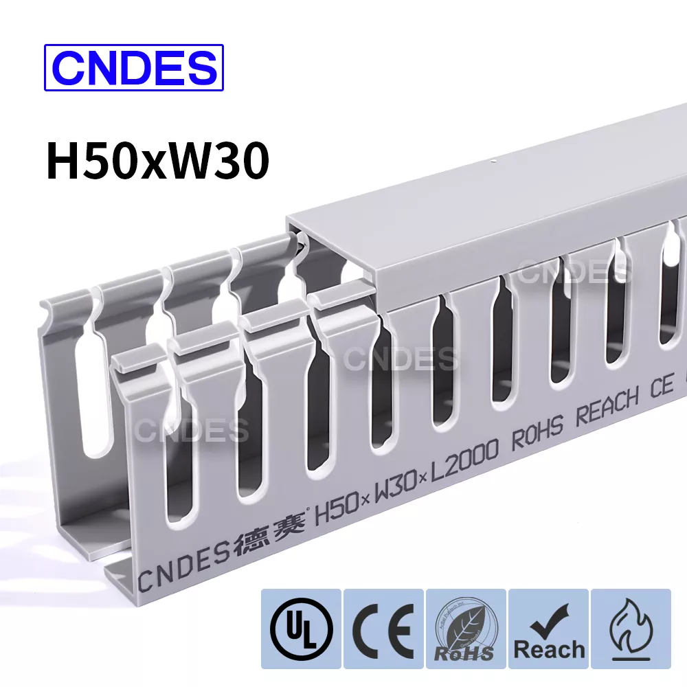 Saluran Organisasi Kabel PVC Berlubang 50×30