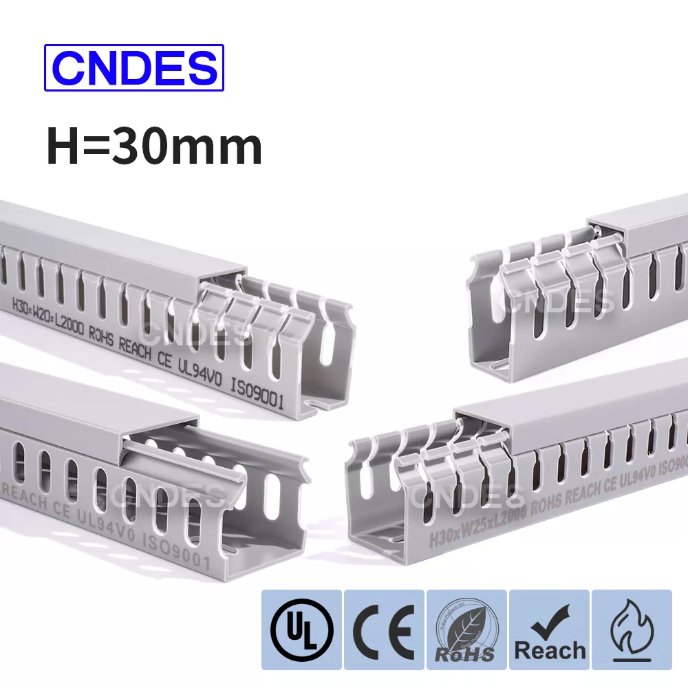 Saluran Manajemen Kabel PVC Berlubang Tinggi 30mm